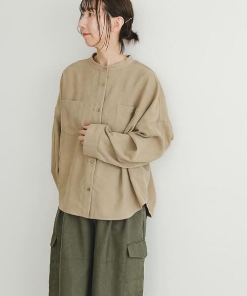 ITEMS URBANRESEARCH（アイテムズ アーバンリサーチ）の「コーデュロイポケットシャツ（Tシャツ/カットソー・レディース・グリーン/ブラック/ベージュ・FREE）」の4枚目の写真