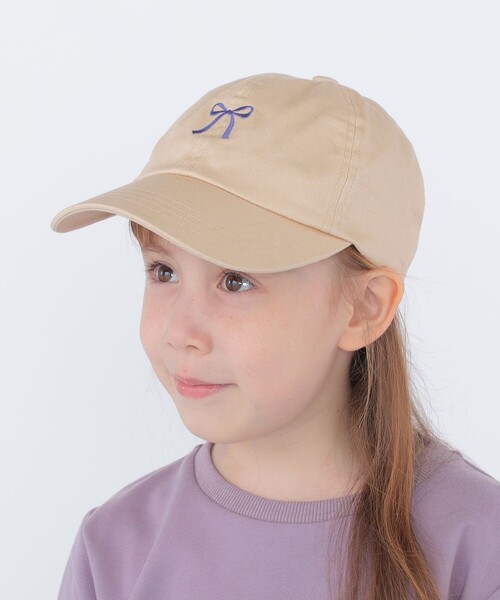 SHIPS（シップス）の「SHIPS KIDS:リボン モチーフ キャップ（キャップ・キッズ・ベージュ/ブラック・ONE SIZE）」の2枚目の写真