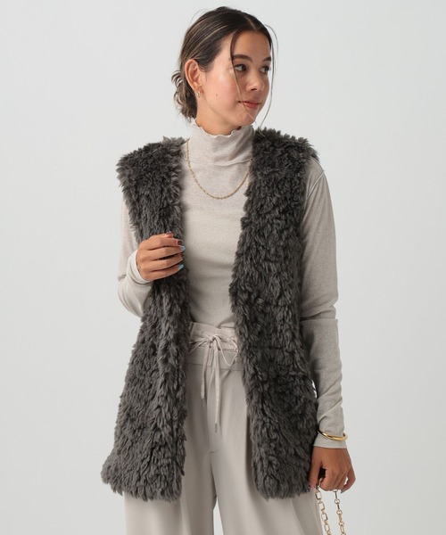 BAYFLOW（ベイフロー）の「[清涼感のあるシアー素材]シアータートルプルオーバー（Tシャツ/カットソー・レディース・アイボリー/ライトグリーン/グレー・FREE）」の5枚目の写真