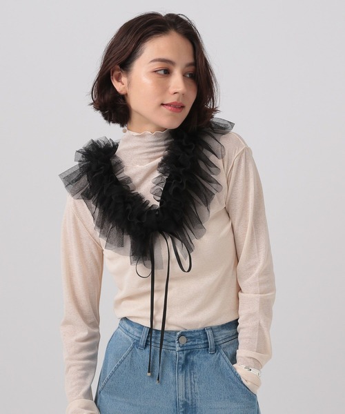 BAYFLOW（ベイフロー）の「[清涼感のあるシアー素材]シアータートルプルオーバー（Tシャツ/カットソー・レディース・アイボリー/ライトグリーン/グレー・FREE）」の13枚目の写真