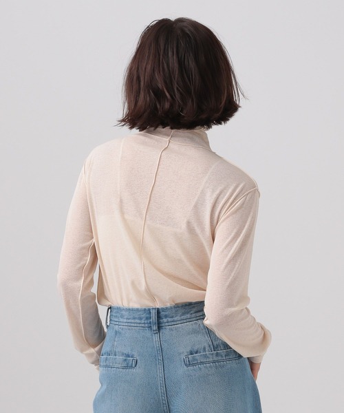 BAYFLOW（ベイフロー）の「[清涼感のあるシアー素材]シアータートルプルオーバー（Tシャツ/カットソー・レディース・アイボリー/ライトグリーン/グレー・FREE）」の17枚目の写真