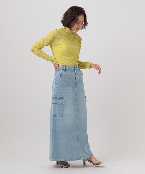 BAYFLOW（ベイフロー）の「[清涼感のあるシアー素材]シアータートルプルオーバー（Tシャツ/カットソー・レディース・アイボリー/ライトグリーン/グレー・FREE）」の18枚目の写真