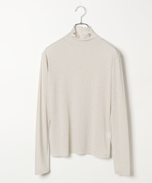 BAYFLOW（ベイフロー）の「[清涼感のあるシアー素材]シアータートルプルオーバー（Tシャツ/カットソー・レディース・アイボリー/ライトグリーン/グレー・FREE）」の21枚目の写真