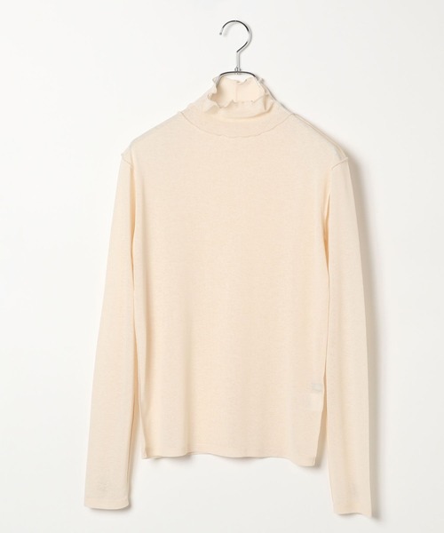 BAYFLOW（ベイフロー）の「[清涼感のあるシアー素材]シアータートルプルオーバー（Tシャツ/カットソー・レディース・アイボリー/ライトグリーン/グレー・FREE）」の22枚目の写真