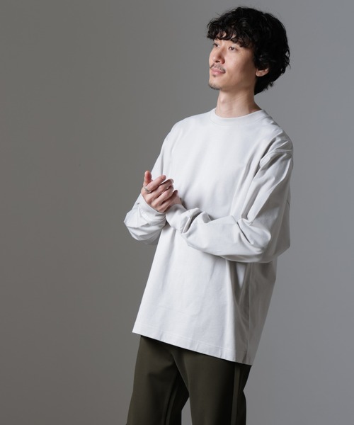 NANO universe（ナノユニバース）の「ビッグシルエットワンポイントTシャツ 長袖（Tシャツ/カットソー・メンズ・ホワイト/ライトグレー/ブラック/ブルーグレー・M/L）」の3枚目の写真