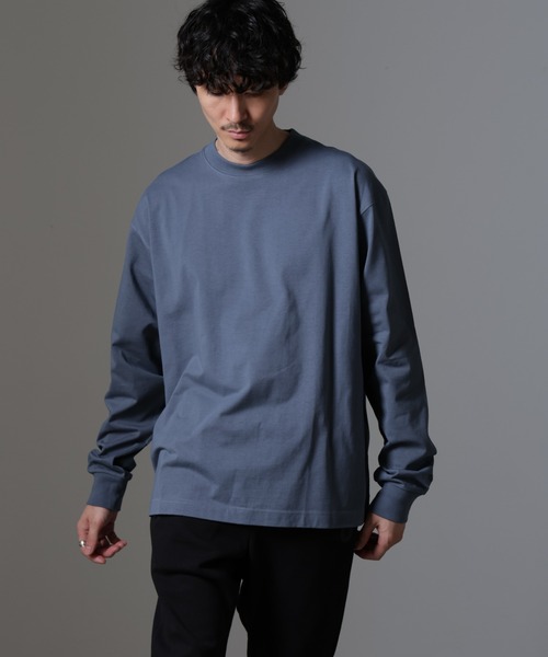 NANO universe（ナノユニバース）の「ビッグシルエットワンポイントTシャツ 長袖（Tシャツ/カットソー・メンズ・ホワイト/ライトグレー/ブラック/ブルーグレー・M/L）」の4枚目の写真
