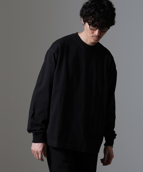 NANO universe（ナノユニバース）の「ビッグシルエットワンポイントTシャツ 長袖（Tシャツ/カットソー・メンズ・ホワイト/ライトグレー/ブラック/ブルーグレー・M/L）」の2枚目の写真