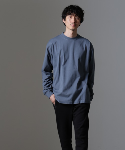 NANO universe（ナノユニバース）の「ビッグシルエットワンポイントTシャツ 長袖（Tシャツ/カットソー・メンズ・ホワイト/ライトグレー/ブラック/ブルーグレー・M/L）」の19枚目の写真
