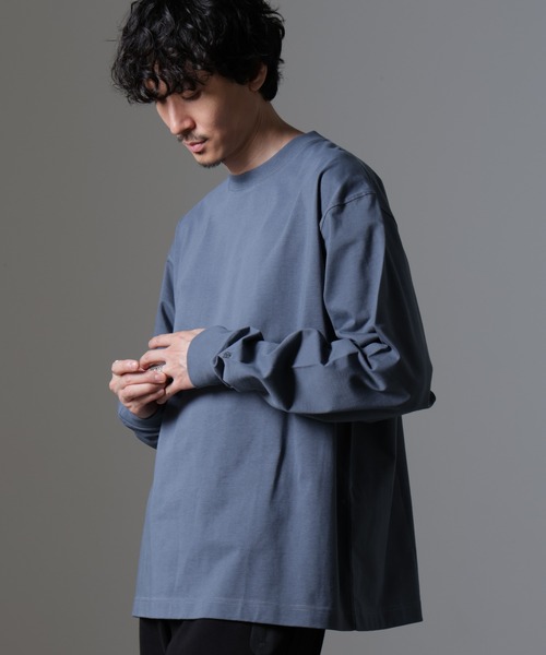 NANO universe（ナノユニバース）の「ビッグシルエットワンポイントTシャツ 長袖（Tシャツ/カットソー・メンズ・ホワイト/ライトグレー/ブラック/ブルーグレー・M/L）」の17枚目の写真