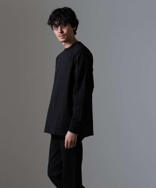 NANO universe（ナノユニバース）の「ビッグシルエットワンポイントTシャツ 長袖（Tシャツ/カットソー・メンズ・ホワイト/ライトグレー/ブラック/ブルーグレー・M/L）」の7枚目の写真