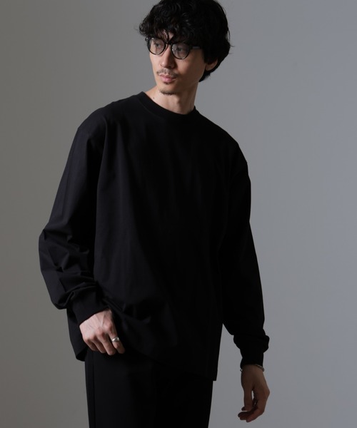 NANO universe（ナノユニバース）の「ビッグシルエットワンポイントTシャツ 長袖（Tシャツ/カットソー・メンズ・ホワイト/ライトグレー/ブラック/ブルーグレー・M/L）」の5枚目の写真