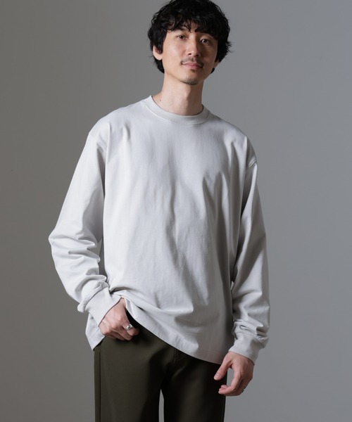 NANO universe（ナノユニバース）の「ビッグシルエットワンポイントTシャツ 長袖（Tシャツ/カットソー・メンズ・ホワイト/ライトグレー/ブラック/ブルーグレー・M/L）」の11枚目の写真