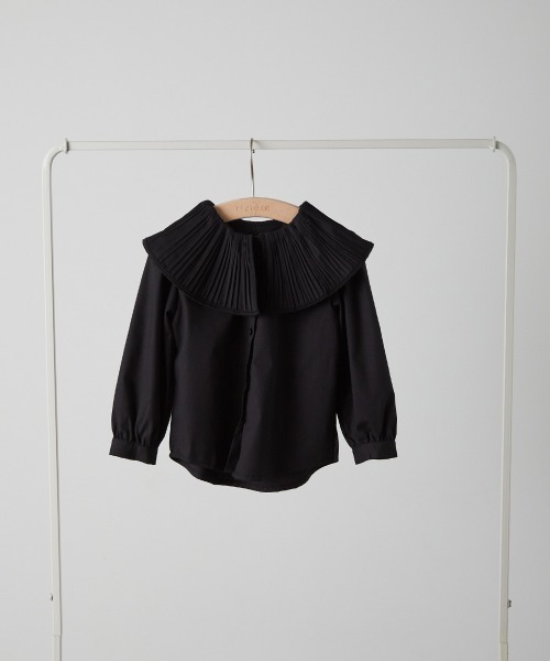 riziere（リジェール）の「プリーツカラーブラウス（シャツ/ブラウス・キッズ・ホワイト/ブラック・90/100/110/120/130/140/150）」の3枚目の写真