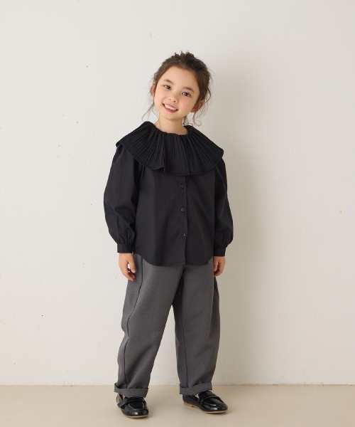 riziere（リジェール）の「プリーツカラーブラウス（シャツ/ブラウス・キッズ・ホワイト/ブラック・90/100/110/120/130/140/150）」の11枚目の写真