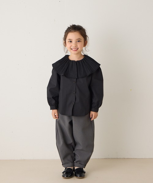 riziere（リジェール）の「プリーツカラーブラウス（シャツ/ブラウス・キッズ・ホワイト/ブラック・90/100/110/120/130/140/150）」の12枚目の写真
