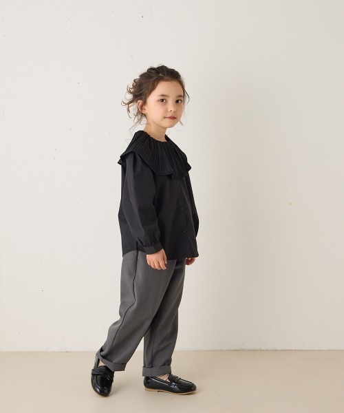 riziere（リジェール）の「プリーツカラーブラウス（シャツ/ブラウス・キッズ・ホワイト/ブラック・90/100/110/120/130/140/150）」の13枚目の写真