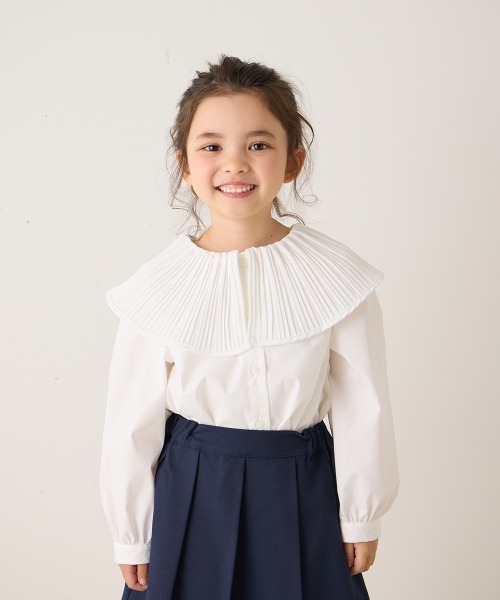 riziere（リジェール）の「プリーツカラーブラウス（シャツ/ブラウス・キッズ・ホワイト/ブラック・90/100/110/120/130/140/150）」の14枚目の写真