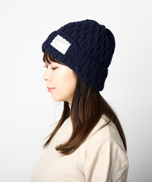 salle de bal(サルデバル)の「ウェーブ ニット ワッチキャップ(ニットキャップ/ビーニー・レディース・ネイビー/オフホワイト/グレー・FREE)」の3枚目の写真