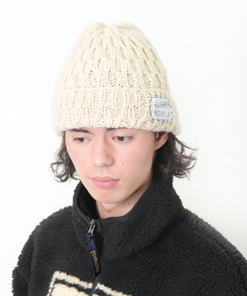 salle de bal(サルデバル)の「ウェーブ ニット ワッチキャップ(ニットキャップ/ビーニー・レディース・ネイビー/オフホワイト/グレー・FREE)」の5枚目の写真