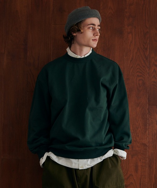 MAISON CLUB(メゾンクラブ)の「【MAISON CLUB】12oz Heavy Weight CREWNECK SWEATER / ドロップショルダー・ボリュームスリーブ 裏毛 無地スウェット WILL(スウェット・メンズ・ブラック/アイボリー/グレー/チャコールグレー/ネイビー/ホワイト/ライトグレー/グリーン/ブラウン・M/L)」の8枚目の写真