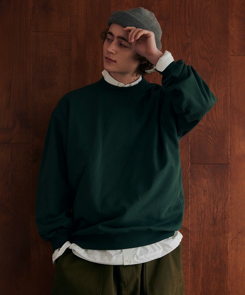 MAISON CLUB(メゾンクラブ)の「【MAISON CLUB】12oz Heavy Weight CREWNECK SWEATER / ドロップショルダー・ボリュームスリーブ 裏毛 無地スウェット WILL(スウェット・メンズ・ブラック/アイボリー/グレー/チャコールグレー/ネイビー/ホワイト/ライトグレー/グリーン/ブラウン・M/L)」の20枚目の写真
