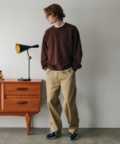 MAISON CLUB(メゾンクラブ)の「【MAISON CLUB】12oz Heavy Weight CREWNECK SWEATER / ドロップショルダー・ボリュームスリーブ 裏毛 無地スウェット WILL(スウェット・メンズ・ブラック/アイボリー/グレー/チャコールグレー/ネイビー/ホワイト/ライトグレー/グリーン/ブラウン・M/L)」の16枚目の写真