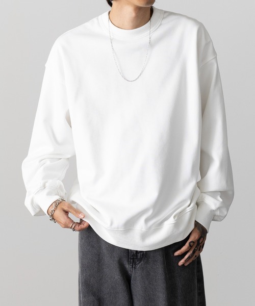 MAISON CLUB（メゾンクラブ）の「【MAISON CLUB】12oz Heavy Weight CREWNECK SWEATER　/ ドロップショルダー・ボリュームスリーブ 裏毛　無地スウェット（スウェット・メンズ・ブラック/アイボリー/グレー/チャコールグレー/ネイビー/ホワイト/ライトグレー・M/L）」の19枚目の写真