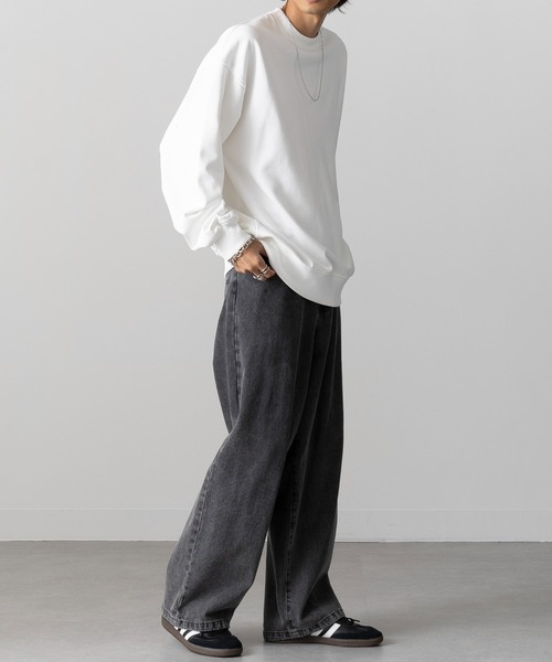 MAISON CLUB（メゾンクラブ）の「【MAISON CLUB】12oz Heavy Weight CREWNECK SWEATER　/ ドロップショルダー・ボリュームスリーブ 裏毛　無地スウェット（スウェット・メンズ・ブラック/アイボリー/グレー/チャコールグレー/ネイビー/ホワイト/ライトグレー・M/L）」の22枚目の写真