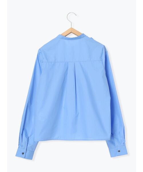 ehka sopo（エヘカソポ）の「フリル付バンドカラーシャツ（シャツ/ブラウス・レディース・ブルー/オフホワイト/ネイビー・F）」の22枚目の写真