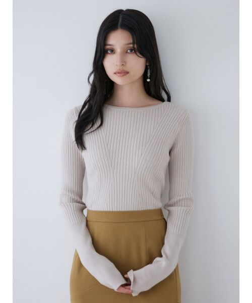 MURUA（ムルーア）の「ヘムラウンドリブニット（ニット/セーター