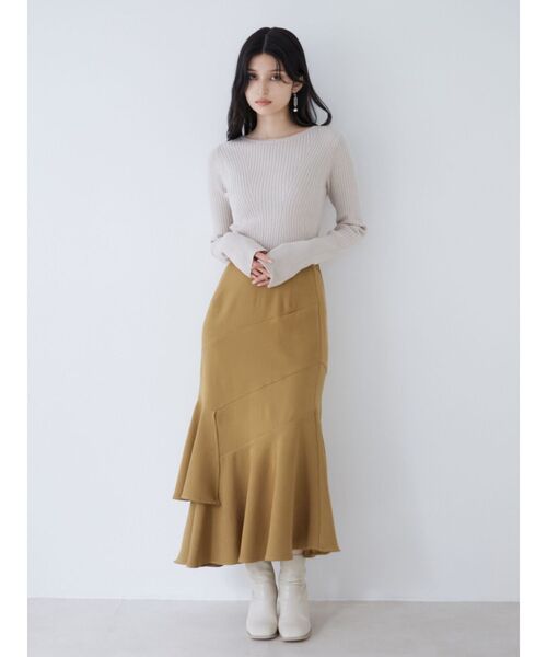 MURUA（ムルーア）の「ヘムラウンドリブニット（ニット/セーター・レディース・グリーン/ブラック/アイボリー・FREE）」の7枚目の写真