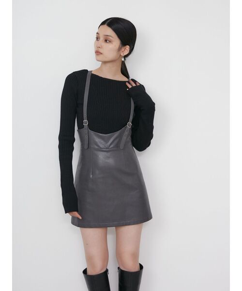 MURUA（ムルーア）の「ヘムラウンドリブニット（ニット/セーター・レディース・グリーン/ブラック/アイボリー・FREE）」の8枚目の写真