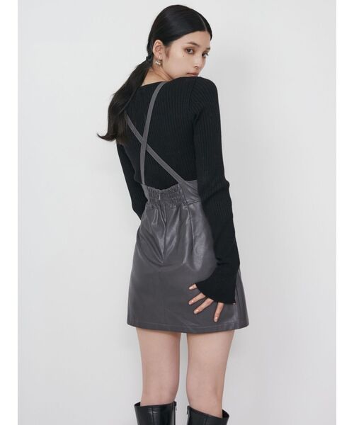 MURUA（ムルーア）の「ヘムラウンドリブニット（ニット/セーター・レディース・グリーン/ブラック/アイボリー・FREE）」の9枚目の写真