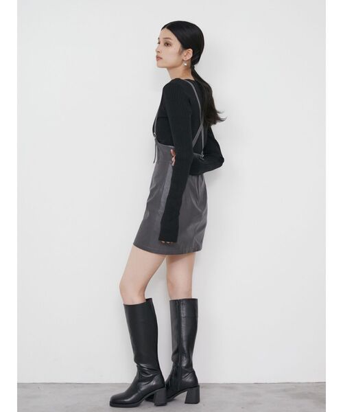 MURUA（ムルーア）の「ヘムラウンドリブニット（ニット/セーター・レディース・グリーン/ブラック/アイボリー・FREE）」の10枚目の写真