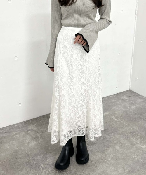 archives（アルシーヴ）の「モールレースマーメイドスカート（スカート・レディース・ブラウン/アイボリー/ブラック・MEDIUM）」の2枚目の写真