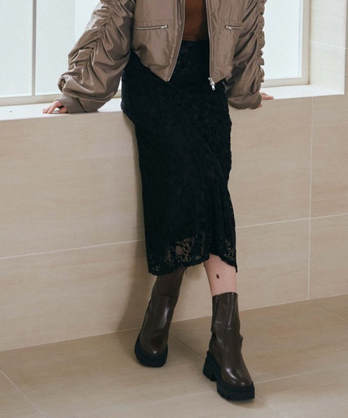 archives（アルシーヴ）の「モールレースマーメイドスカート（スカート・レディース・ブラウン/アイボリー/ブラック・MEDIUM）」の4枚目の写真