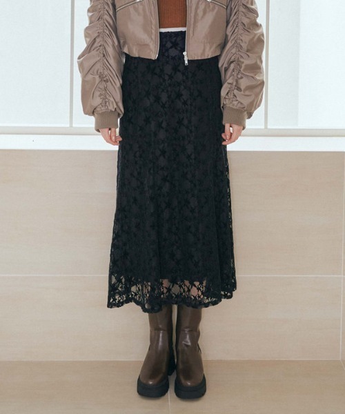 archives（アルシーヴ）の「モールレースマーメイドスカート（スカート・レディース・ブラウン/アイボリー/ブラック・MEDIUM）」の5枚目の写真