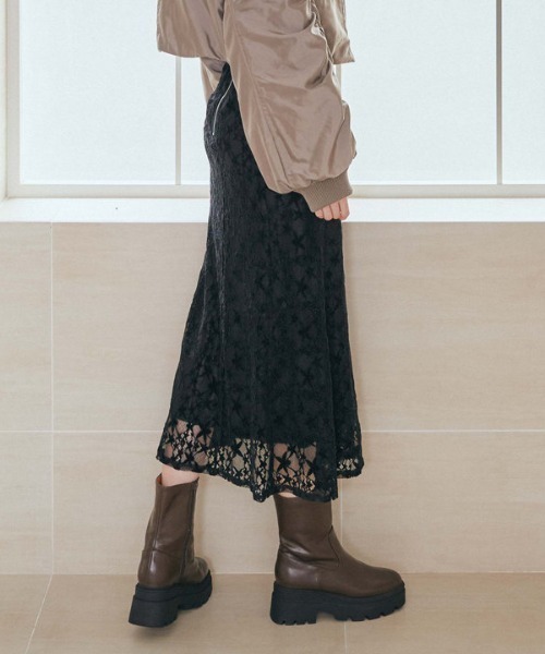 archives（アルシーヴ）の「モールレースマーメイドスカート（スカート・レディース・ブラウン/アイボリー/ブラック・MEDIUM）」の6枚目の写真