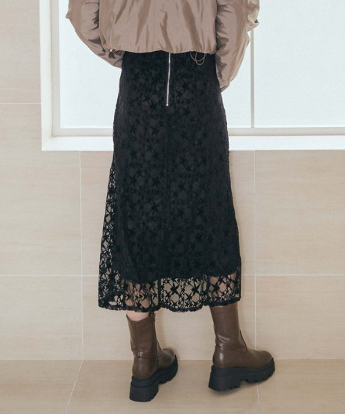 archives（アルシーヴ）の「モールレースマーメイドスカート（スカート・レディース・ブラウン/アイボリー/ブラック・MEDIUM）」の7枚目の写真