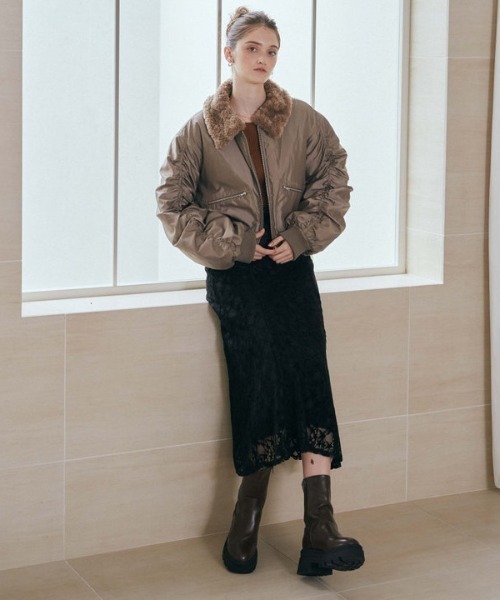 archives（アルシーヴ）の「モールレースマーメイドスカート（スカート・レディース・ブラウン/アイボリー/ブラック・MEDIUM）」の8枚目の写真