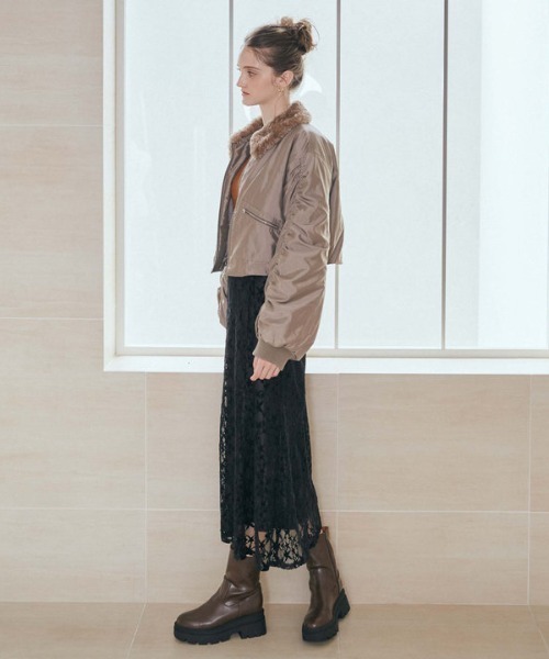 archives（アルシーヴ）の「モールレースマーメイドスカート（スカート・レディース・ブラウン/アイボリー/ブラック・MEDIUM）」の9枚目の写真