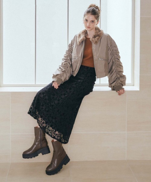 archives（アルシーヴ）の「モールレースマーメイドスカート（スカート・レディース・ブラウン/アイボリー/ブラック・MEDIUM）」の10枚目の写真