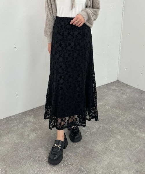 archives（アルシーヴ）の「モールレースマーメイドスカート（スカート・レディース・ブラウン/アイボリー/ブラック・MEDIUM）」の12枚目の写真