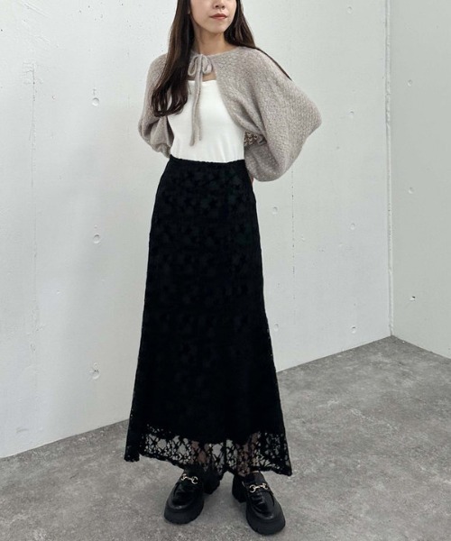 archives（アルシーヴ）の「モールレースマーメイドスカート（スカート・レディース・ブラウン/アイボリー/ブラック・MEDIUM）」の14枚目の写真
