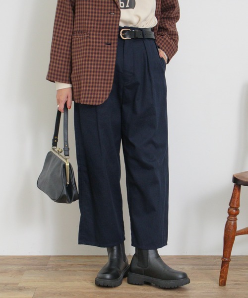 Samansa Mos2(サマンサ モスモス)の「ツータックワイドチノトラウザー(チノパンツ・レディース・ナチュラル/カーキ/ダークベージュ/ダークネイビー・マルチサイズ)」の21枚目の写真