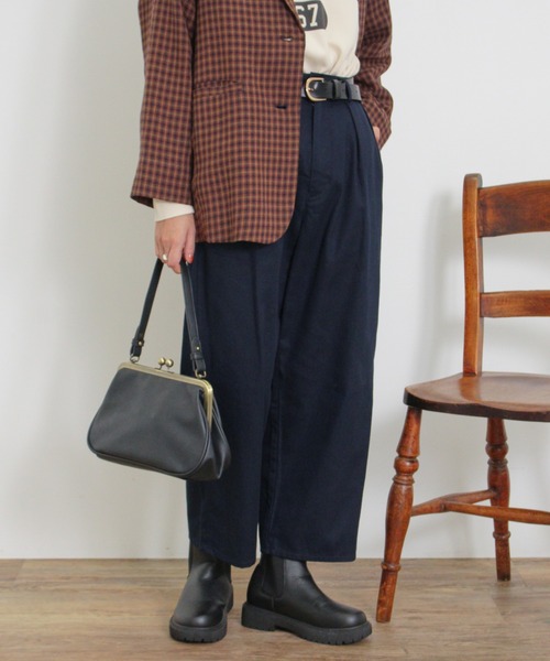 【セール】ツータックワイドチノトラウザー（チノパンツ）｜Samansa Mos2（サマンサ モスモス）