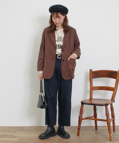 【セール】ツータックワイドチノトラウザー（チノパンツ）｜Samansa Mos2（サマンサ モスモス）