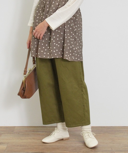 【セール】ツータックワイドチノトラウザー（チノパンツ）｜Samansa Mos2（サマンサ モスモス）