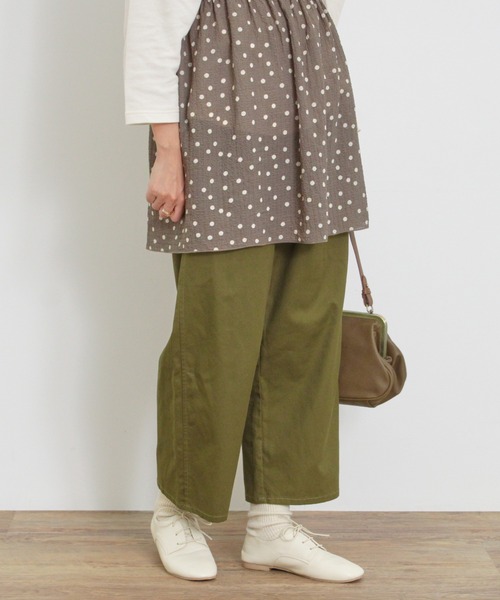 【セール】ツータックワイドチノトラウザー（チノパンツ）｜Samansa Mos2（サマンサ モスモス）