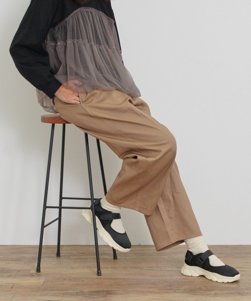 【セール】ツータックワイドチノトラウザー（チノパンツ）｜Samansa Mos2（サマンサ モスモス）